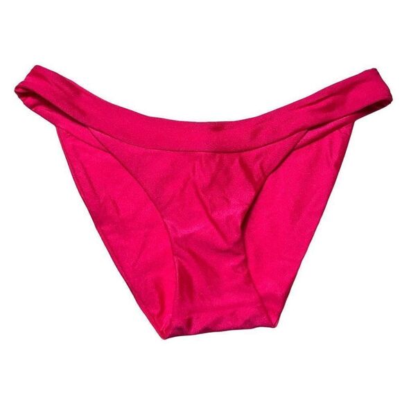 Isabella Rose Pink Women's Tubular Cove Banded Hipster Bikini Bottom Sz L NEW - Picture 2 of 4